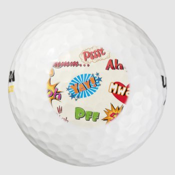 Comic Style Super Hero Girly Design Golf Balls by GroovyFinds at Zazzle
