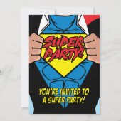 Comic Style Superhero Birthday Invitations (Back)