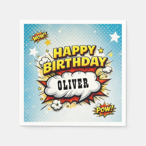 Comic Style Superhero Boy's Name Birthday Party 
