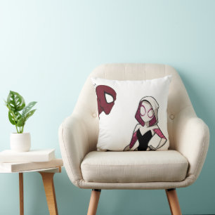 Comic Style Superhero Throw Pillow