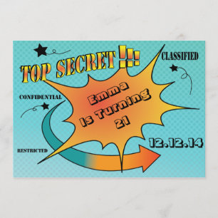 Comic Style Top Secret Surprise Invitation