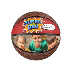 Comic Super Hero Dad Fathers Day From Kids Mini Basketball