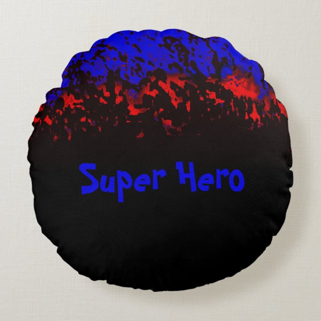 Comic Super Hero Design Round Pillow (Front)