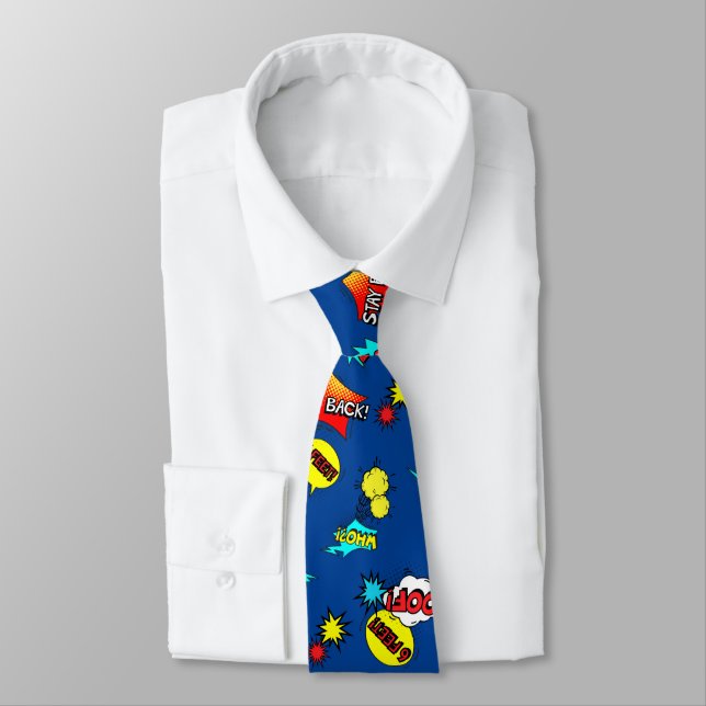 Comic Super Hero Stay Back 6 Feet 2020 Keepsake Neck Tie (Tied)