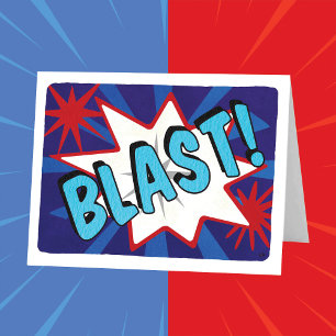 Comic Superhero Blast Blank Card