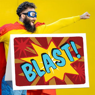 Comic Superhero Classic Have a Blast Birthday Card