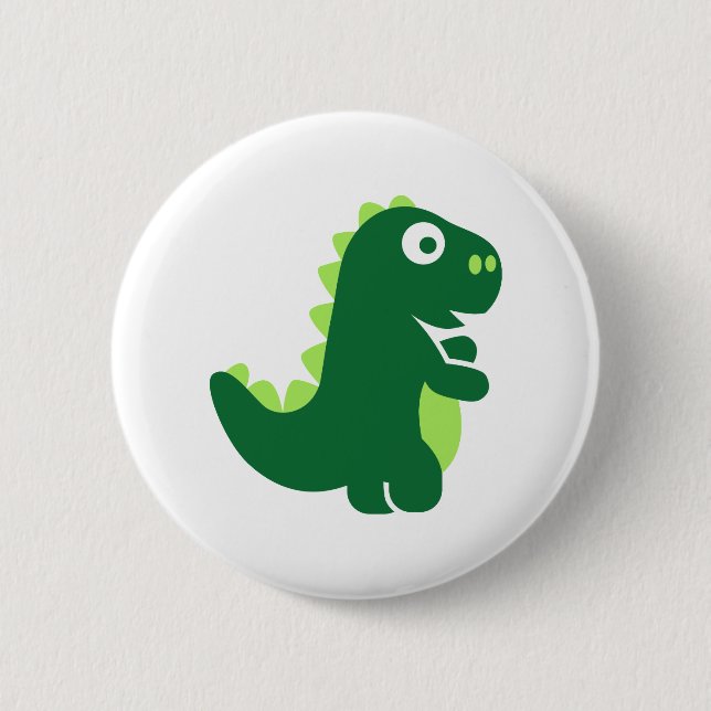 Comic T-Rex Pinback Button (Front)