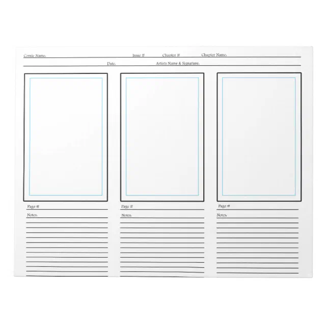 Notepad Comic Backside Image Comic Template Notepad | Zazzle