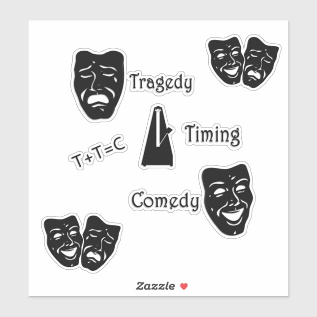 Comic Timing Equation Masks Theater Sticker (Sheet)