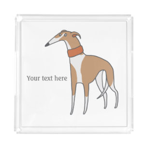 Comic Whippet Dog Customizable Acrylic Tray