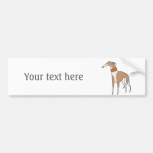 Comic Whippet Dog Customizable Bumper Sticker