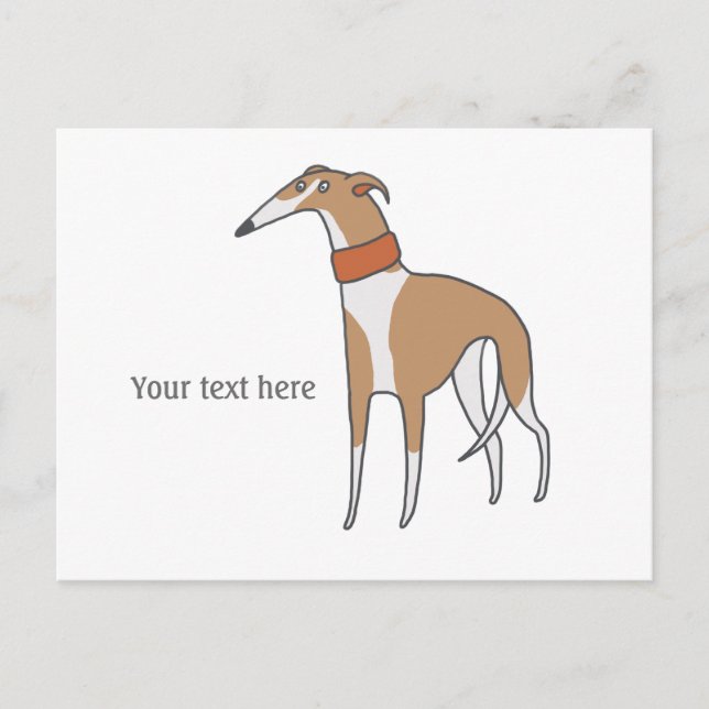 Comic Whippet Dog Customizable Postcard (Front)