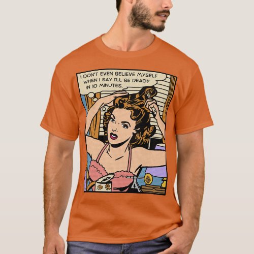 Comic Woman Is Running Late T_Shirt