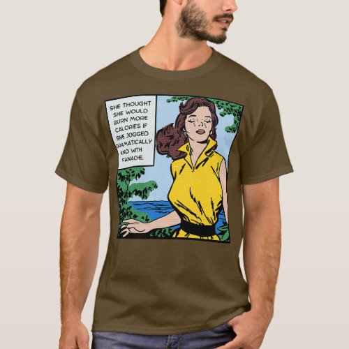 Comic Woman Jogs With Panache T_Shirt