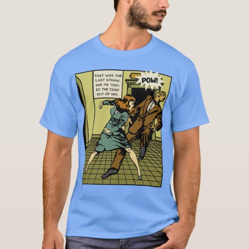 Comic Woman Protects Herself T_Shirt