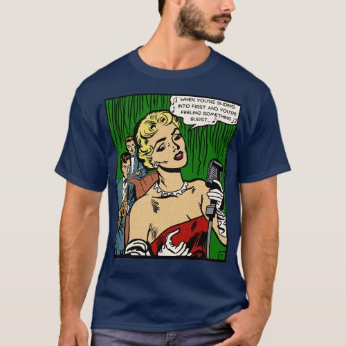 Comic Woman Sings Her Heart Out 1 T_Shirt