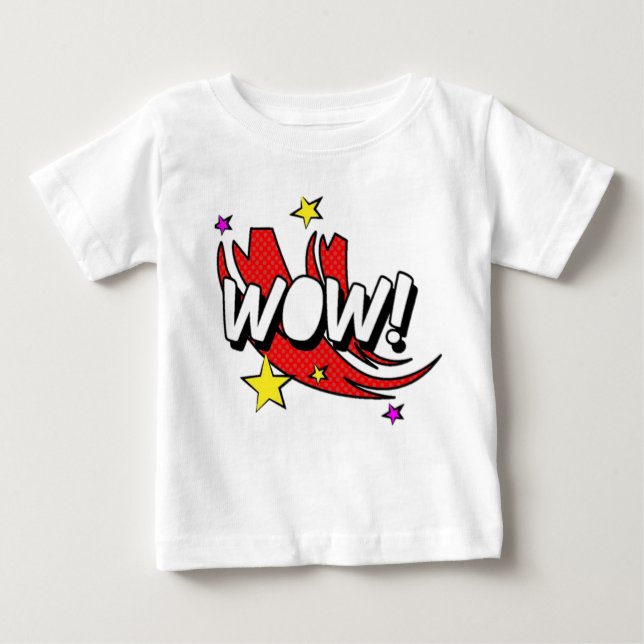 Comic Wow Sticker Baby T-Shirt (Front)