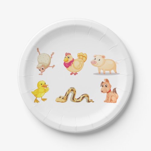 Comical Animals Paper Plates
