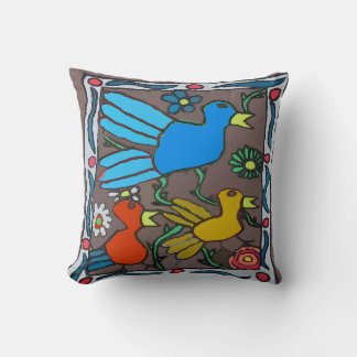 Comical Birds Tile, Throw Pillow