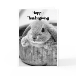 COMICAL BUNNY SAYS **HAPPY THANKSGIVING** HOLIDAY CARD