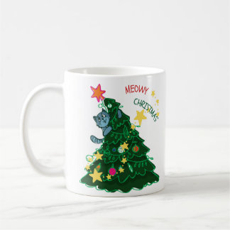 Comical Cat Christmas Coffee Mug