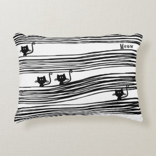 Comical Cats Pillow in Black & White