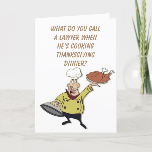 COMICAL CHEF SAYS HAPPY THANKSGIVING HOLIDAY CAR