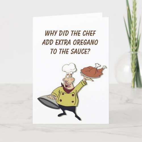 COMICAL CHEF SAYS HAPPY THANKSGIVING HOLIDAY CARD