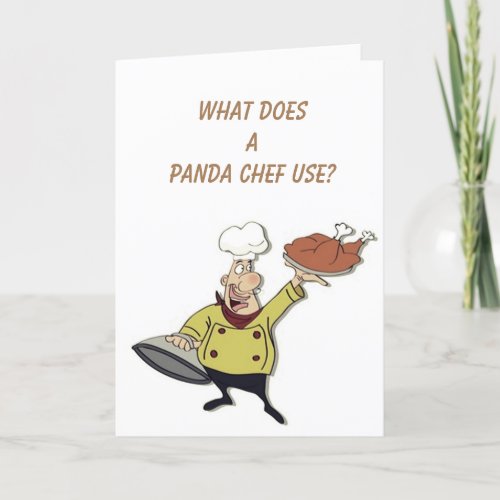 COMICAL CHEF SAYS MADE A VERY SILLY JOKE HOLIDAY CARD