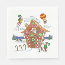 Comical Christmas Scene Santa Elves and Rudolph