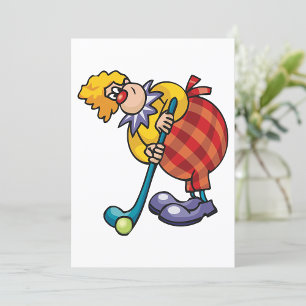 Comical Clown Hockey Player Invitation