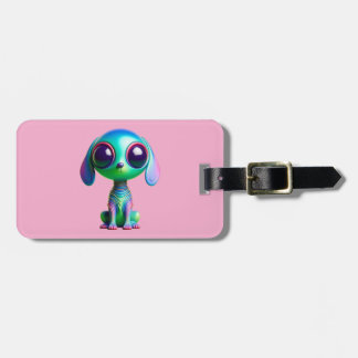 Comical Critter Space Alien Puppy Luggage Tag