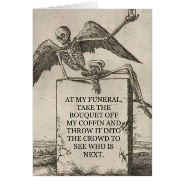 Comical Funeral, add text, Cards (Front)