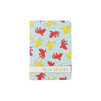 Comical funny quarrel cat Asian illustration Passport Holder