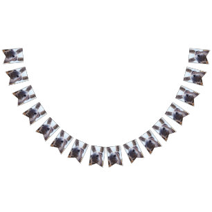 Comical Gray Smiling Donkey Bunting Flags