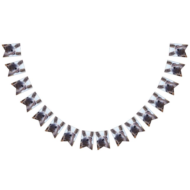 Comical Gray Smiling Donkey Bunting Flags (All)