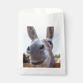 Comical Gray Smiling Donkey Favor Bag