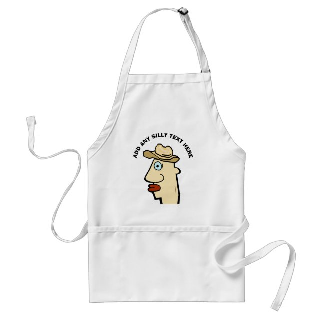 Comical Head, add edit text, Adult Apron (Front)