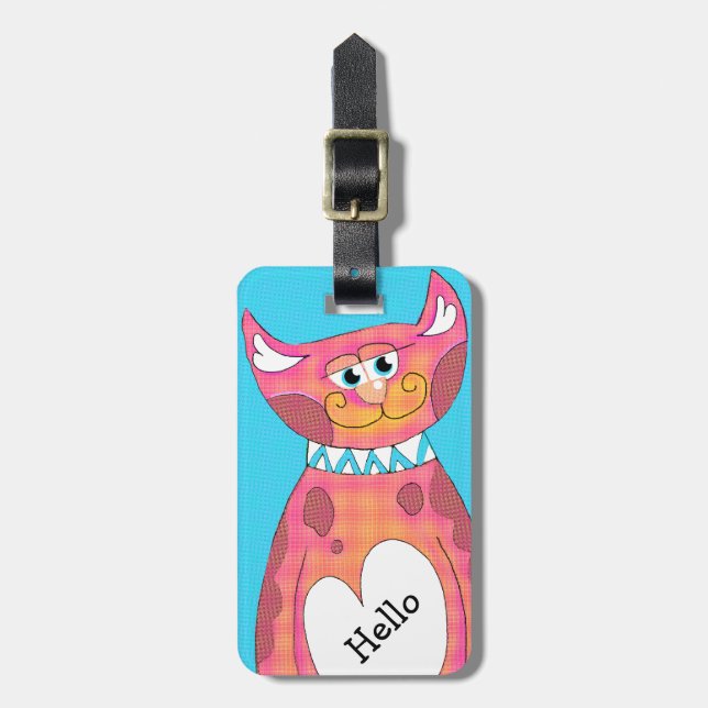 Comical Kitty Custom Luggage Tag (Front Vertical)