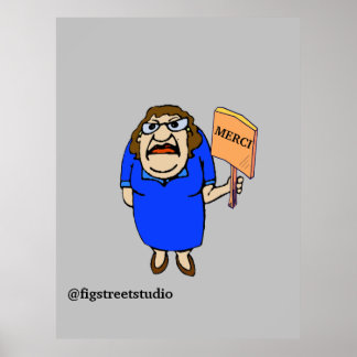 Comical Lady, add text, Print