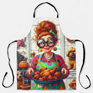 Comical Lady Cooks Apron