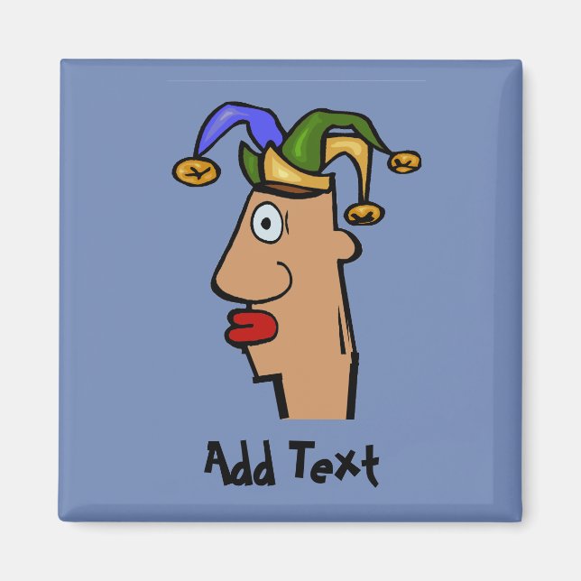 Comical mardi Gras jester, add text Magnet (Front)