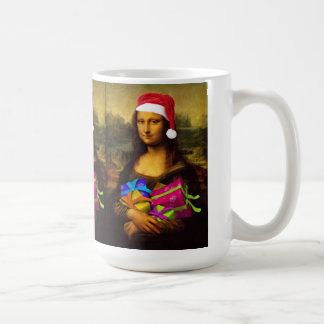 Comical Mona Lisa Santa Claus Coffee Mug