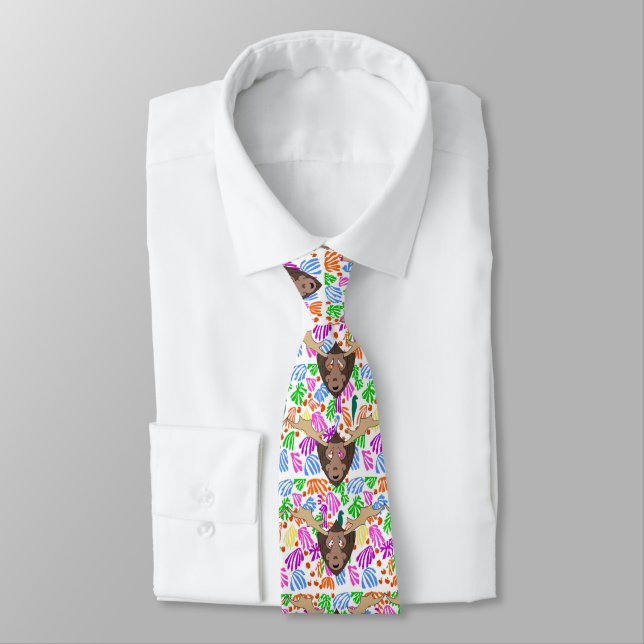 Comical Moose Neck Tie (Tied)