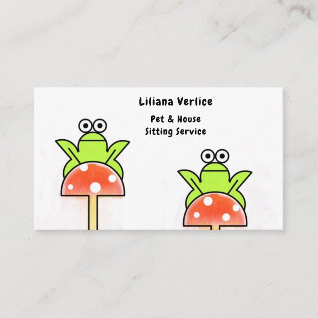Comical Pet Sitter House Sitter Business Card (Front)