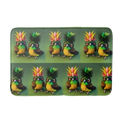 Comical Pineapple Green cheek Conure Bathmat