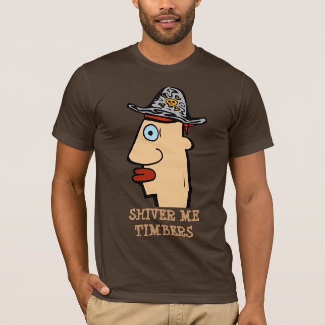 Comical  Pirate, edit text, add name T-Shirt (Front)