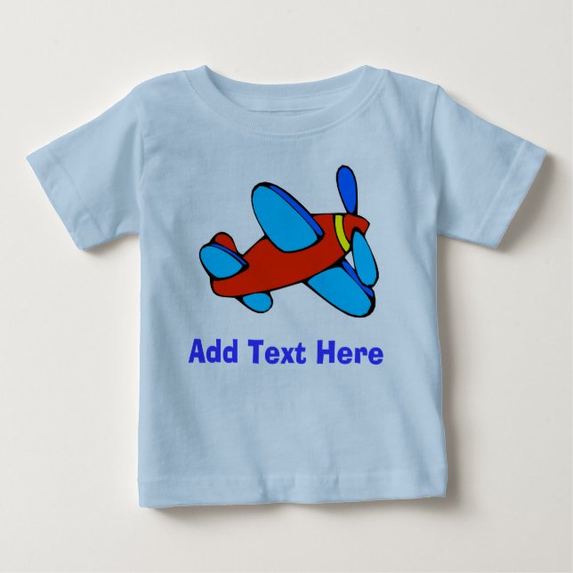 Comical Plane add text Baby T-Shirt (Front)