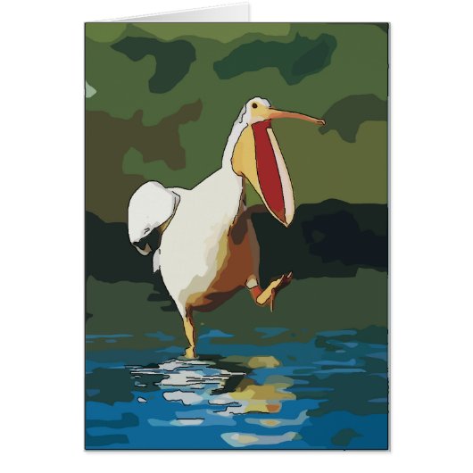 Comical Running Pelican Cards (Front)