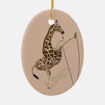 Comical Sporty Giraffe Ceramic Ornament by Emangl3D at Zazzle